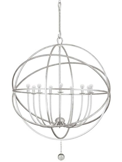 Solaris 9-Light Chandelier in Olde Silver.